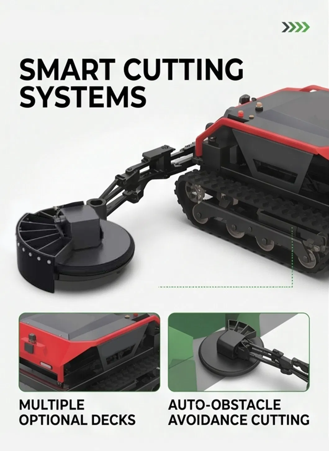 All-wheel-drive tracks with anti-slip technology gripping loose soil